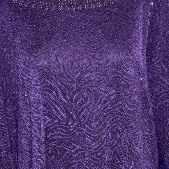 Rebecca Malone Plus Size Purple Shimmer Top 1X - Picture 2 of 7